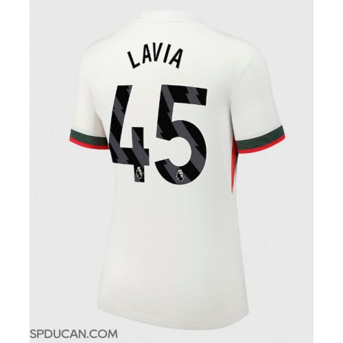 Zenski Nogometni Dres Chelsea Romeo Lavia #45 Gostujuci 2025-26 Kratak Rukav Zenski Nogometni Dres Chelsea Romeo Lavia #45 Gostujuci 2025-26 Kratak Rukav